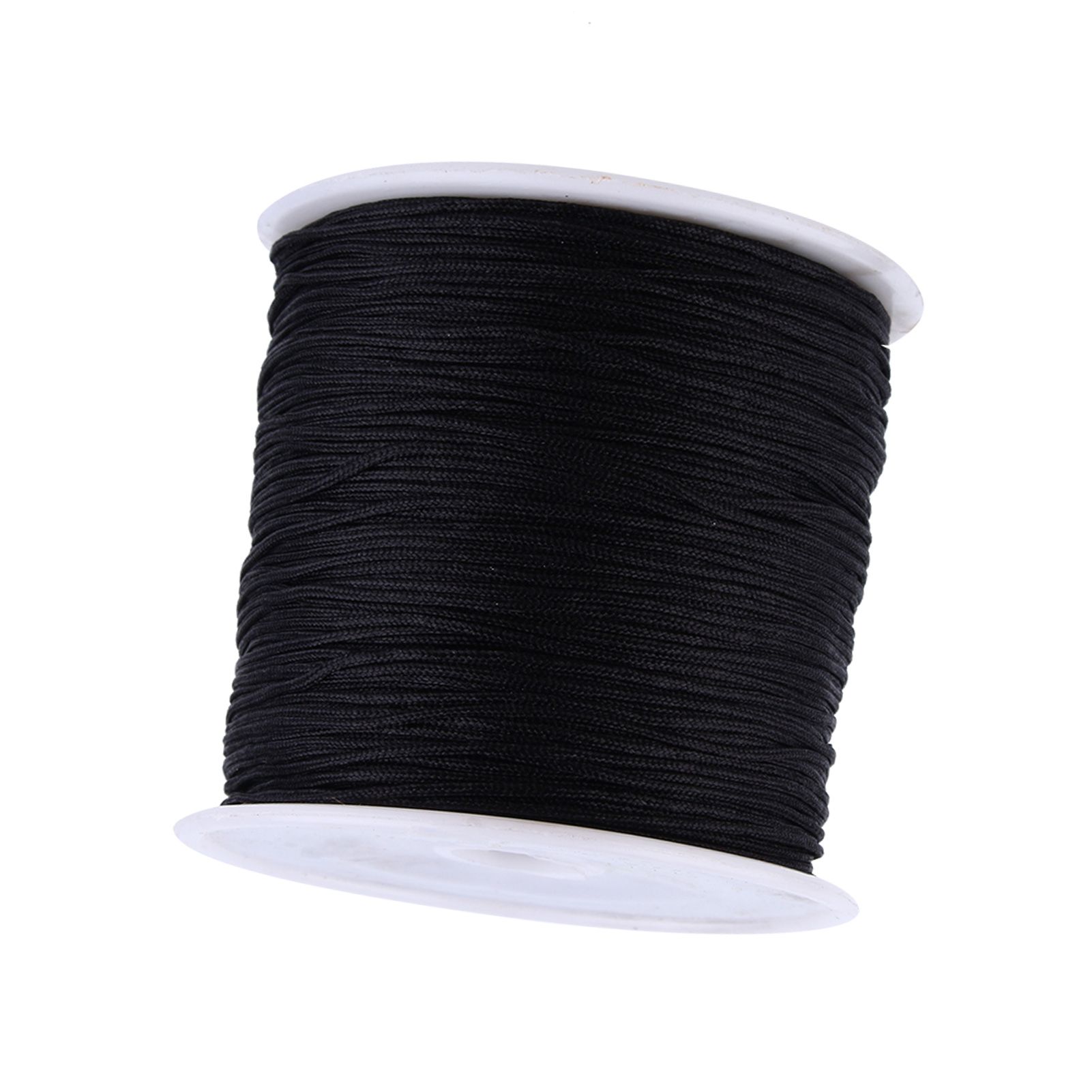 100M x 0.8mm Nylon Chinese Knot Cord Rattail Macrame Shamballa Thread String Black โ image 6