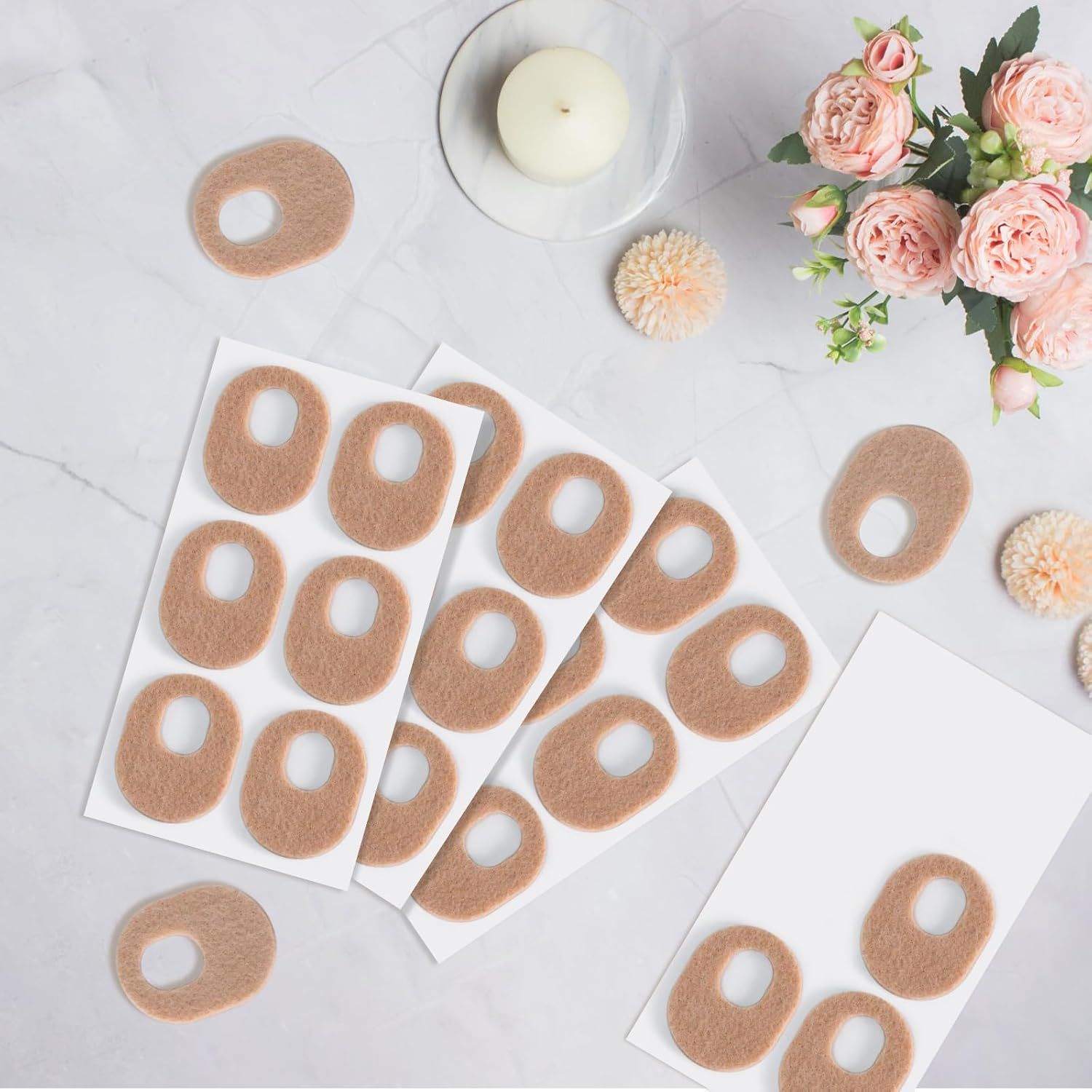 24Pcs Callus Pads,Soft Felt Callus Oval Shape Cushion Pads for Toes and Feet, Reduce Pain, Pressure and Friction from Shoes — image 6