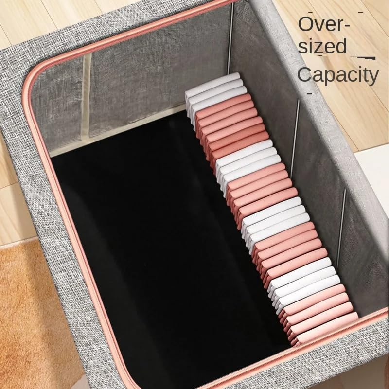 CARLA HOME 3 pack Large Clothes Storage Bins with Lids for Clothing, Bedding, Blankets, Toys (66L capacity - Grey) — image 4