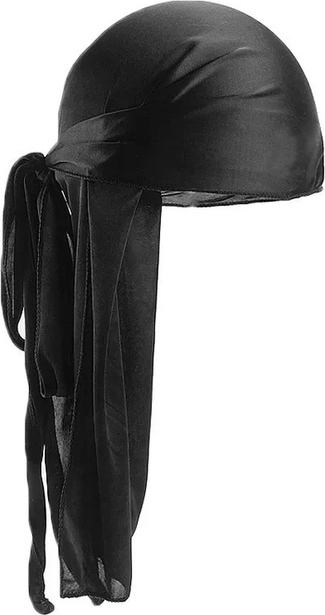 Durag Bandana | Silky Soft | Headscarf | Headband | Hairnet | Unisex | Black