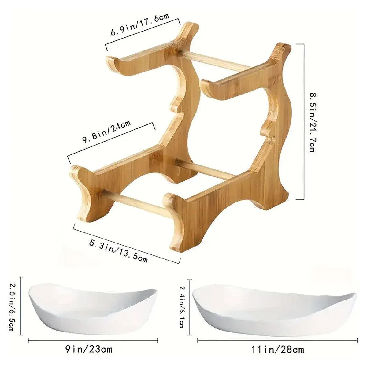 Modern Multi-layer Bamboo Fruit Snack Plate Rack Creative Living Room Plate Rack - White — image 4