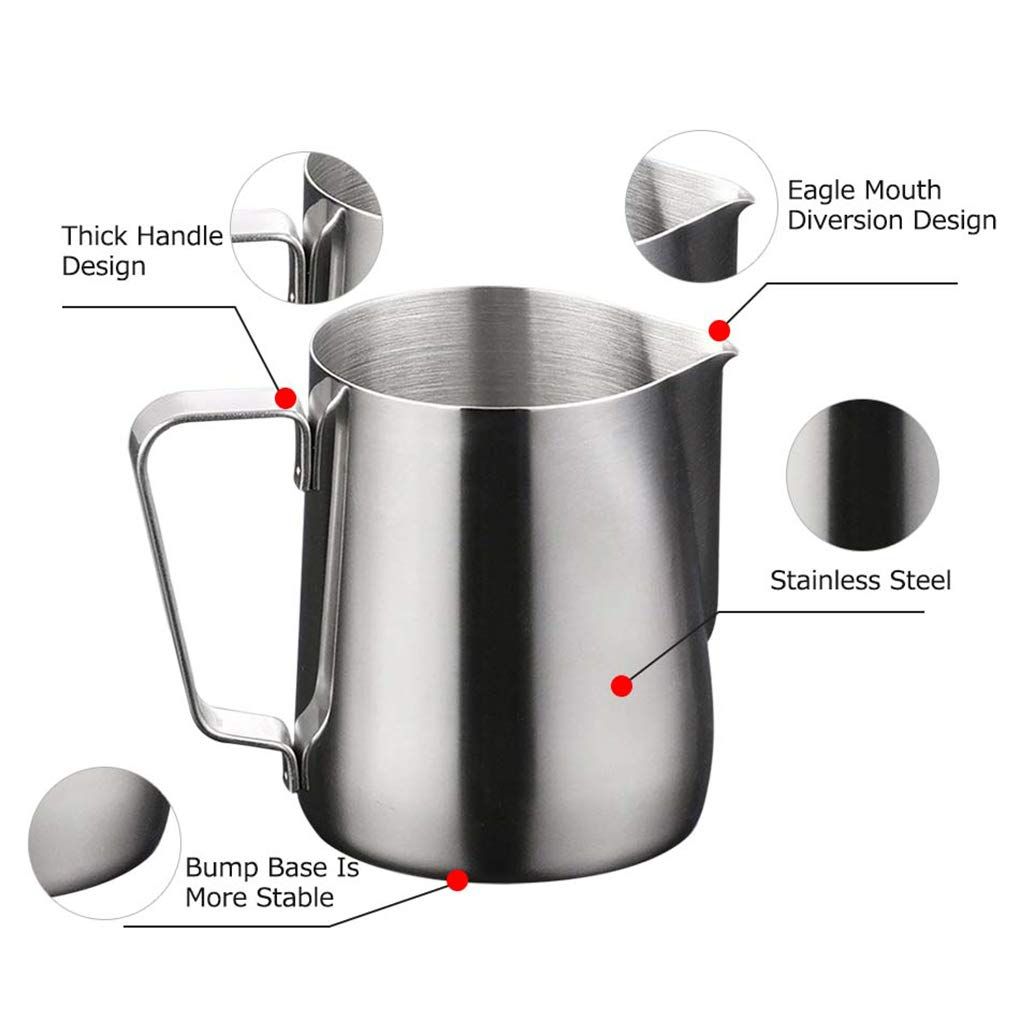 Stainless Steel Milk Pitcher 450 mlFrothing Jug Cup for Espresso Coffee Milk Frothers Latte Art easy to clean — image 2
