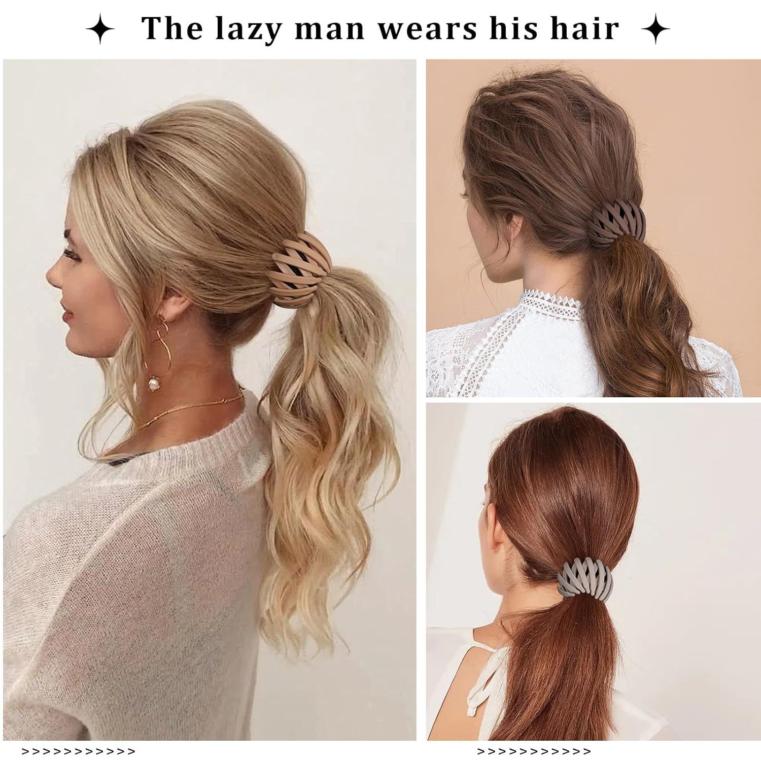6Pcs Bird Nest Magic Hair Clips Hair Nest or Bun Strong Ponytail Holders Hair Accessories or Women Girls (Neutral, Small) โ image 3