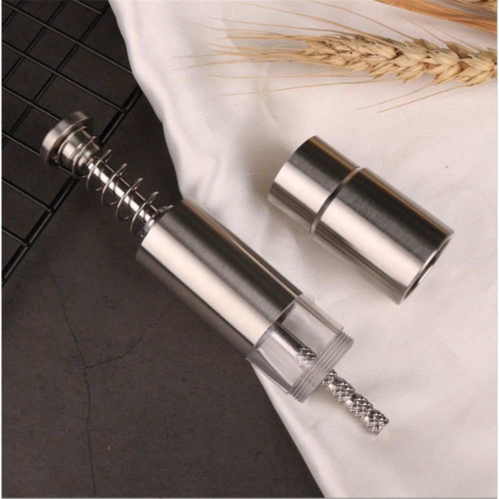 Stainless-Steel One-Handed Thumb Push Button Salt and Pepper Grinder For Black Pepper(Stainless steel spring built-in model) โ image 2