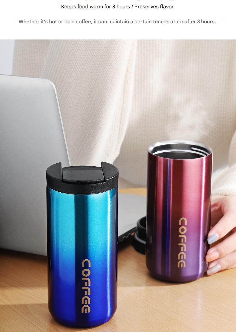 Black Stainless Steel Coffee Mug 500ml Vacuum Insulated Travel Cup 8 Hours Heat Retention Leak-Proof Lid 304 Food-Grade Steel Portable Office Car Tumbler โ image 4