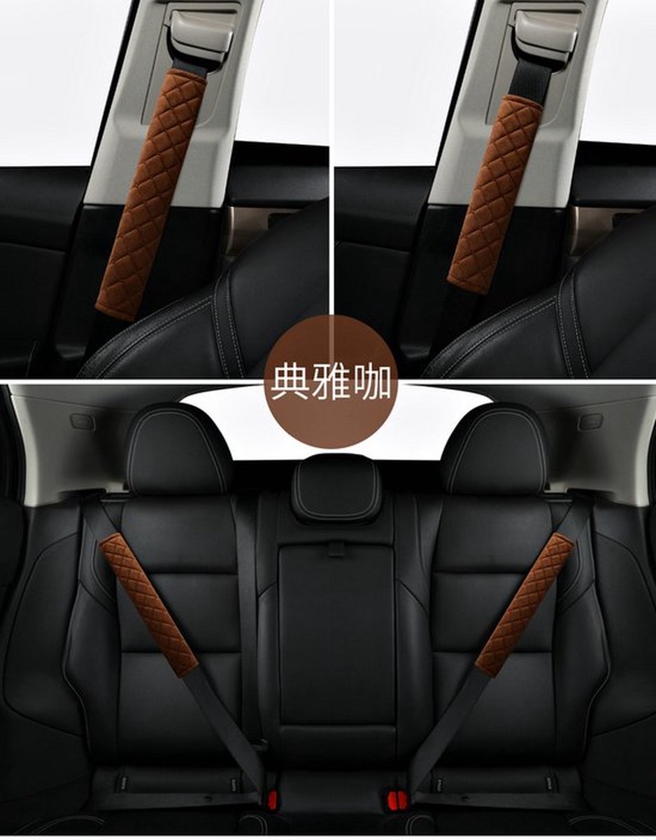 Luxury Car Seatbelt Cover | Seatbelt Protector | Seatbelt Cushion | Car Safety | Safety Belt Cushion Pads | Brown — image 4