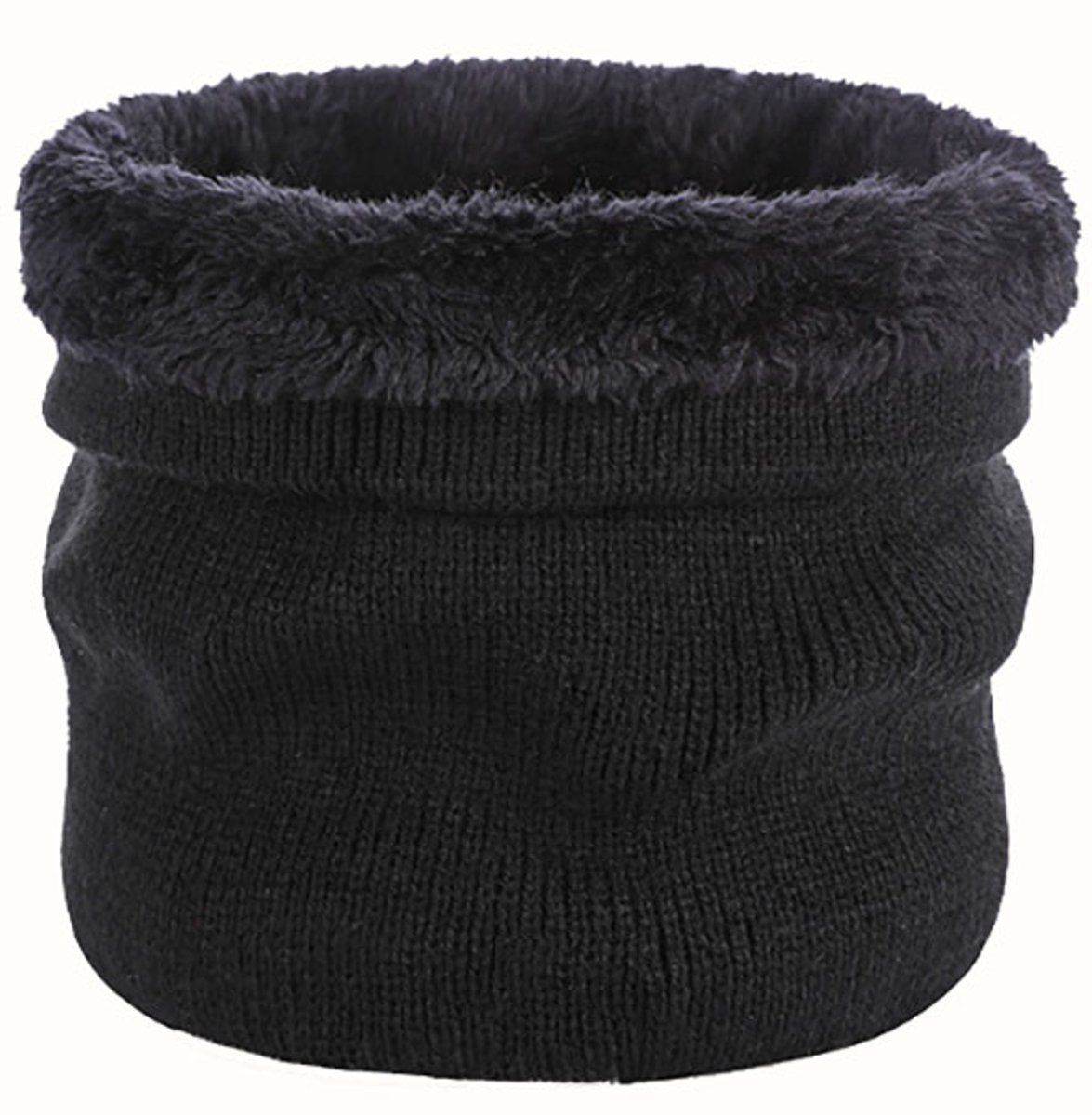 Thermal Neck Warmer, Fleece Scarf, Luxury Knitted Scarf, Cycling Scarf, for Cold Weather, Travel and Daily Winter Wear, Black — image 3