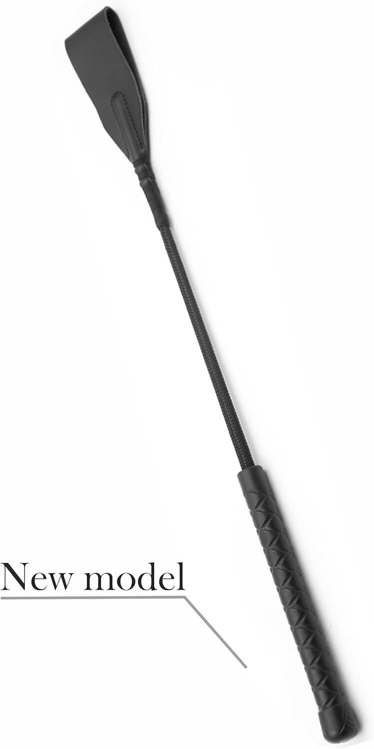Horse Whip 27" Crop 18" Faux Leather Set Black Riding Whip Horse and Crops Equestrian Horse Whip Set — image 2
