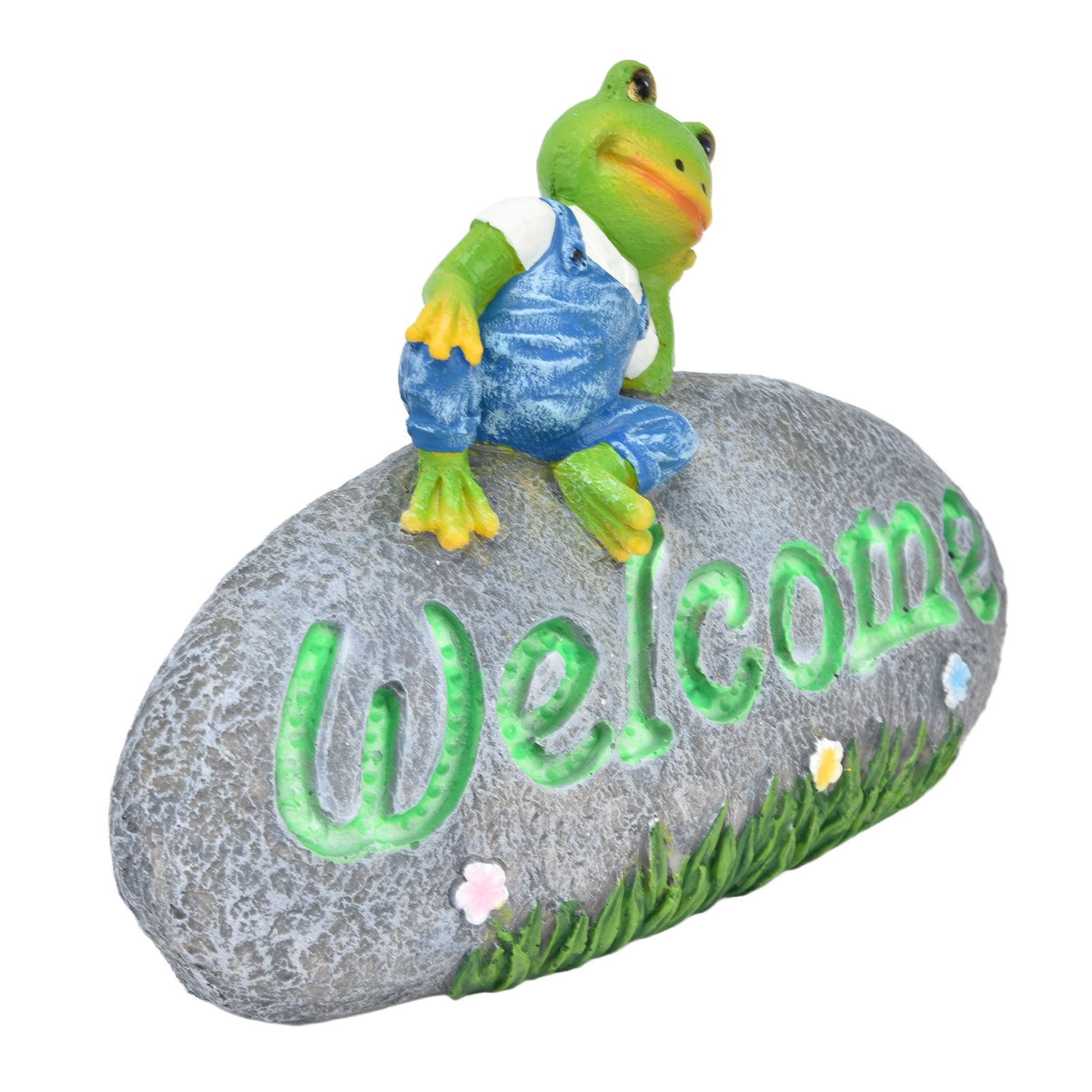 Welcome Frog Statue Luminous Garden Decor Resin Craftwork Patio Yard Lawn Animal Ornament for Indoor Outdoor — image 4