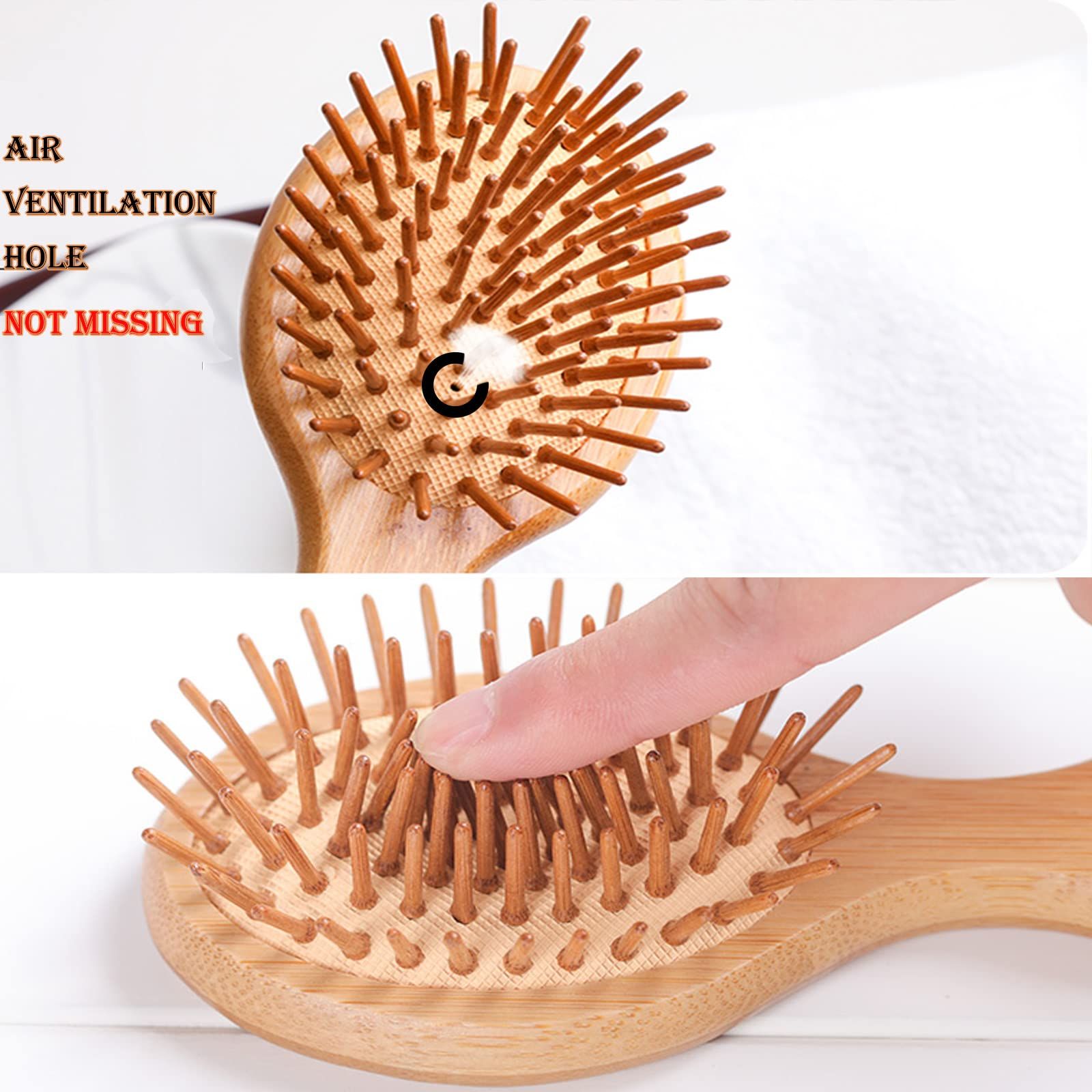 Sofmild Mini Cute Travel Bamboo Hair Brush for Women/Men/Kids - Anti-Static Pocket Size Brush Glide Through Tangles with Ease โ image 4