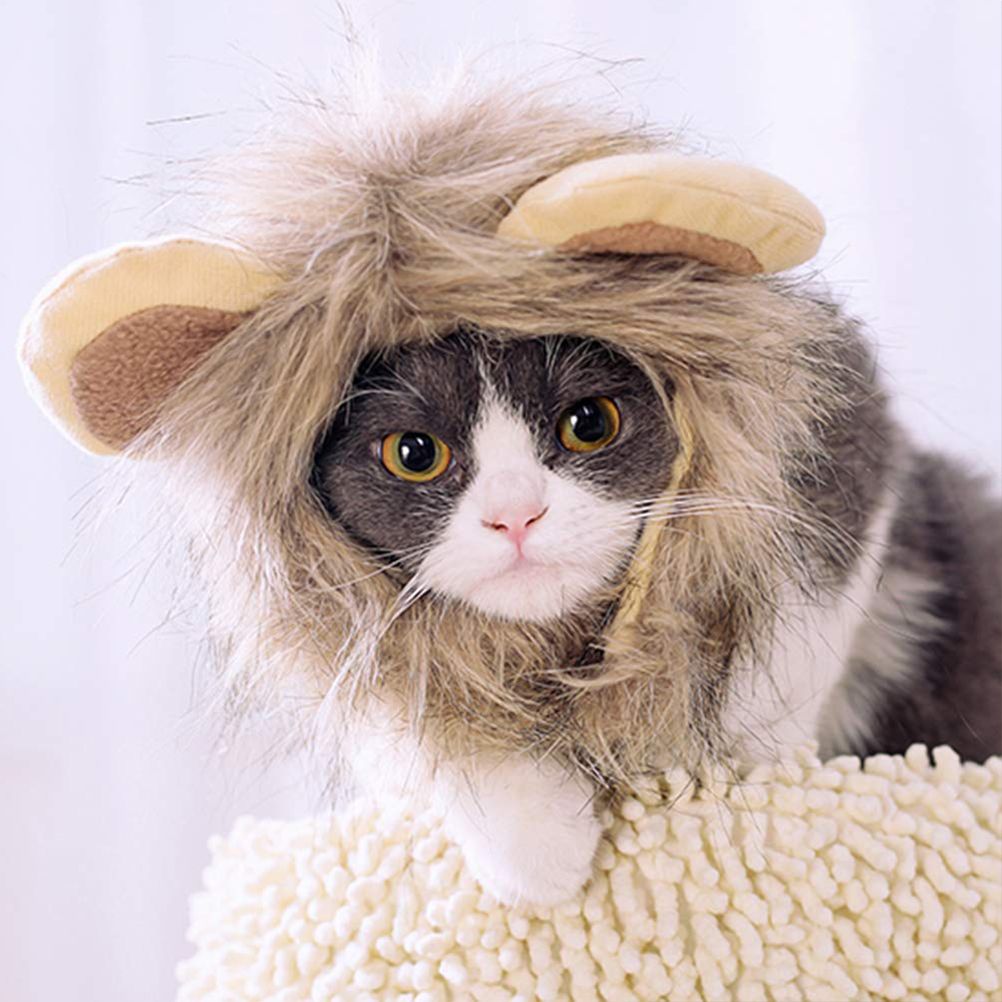 Mane Wig for Cat Pet Adjustable Washable Comfortable Hair Cat Clothes for Halloween Christmas Easter Festival Party — image 4