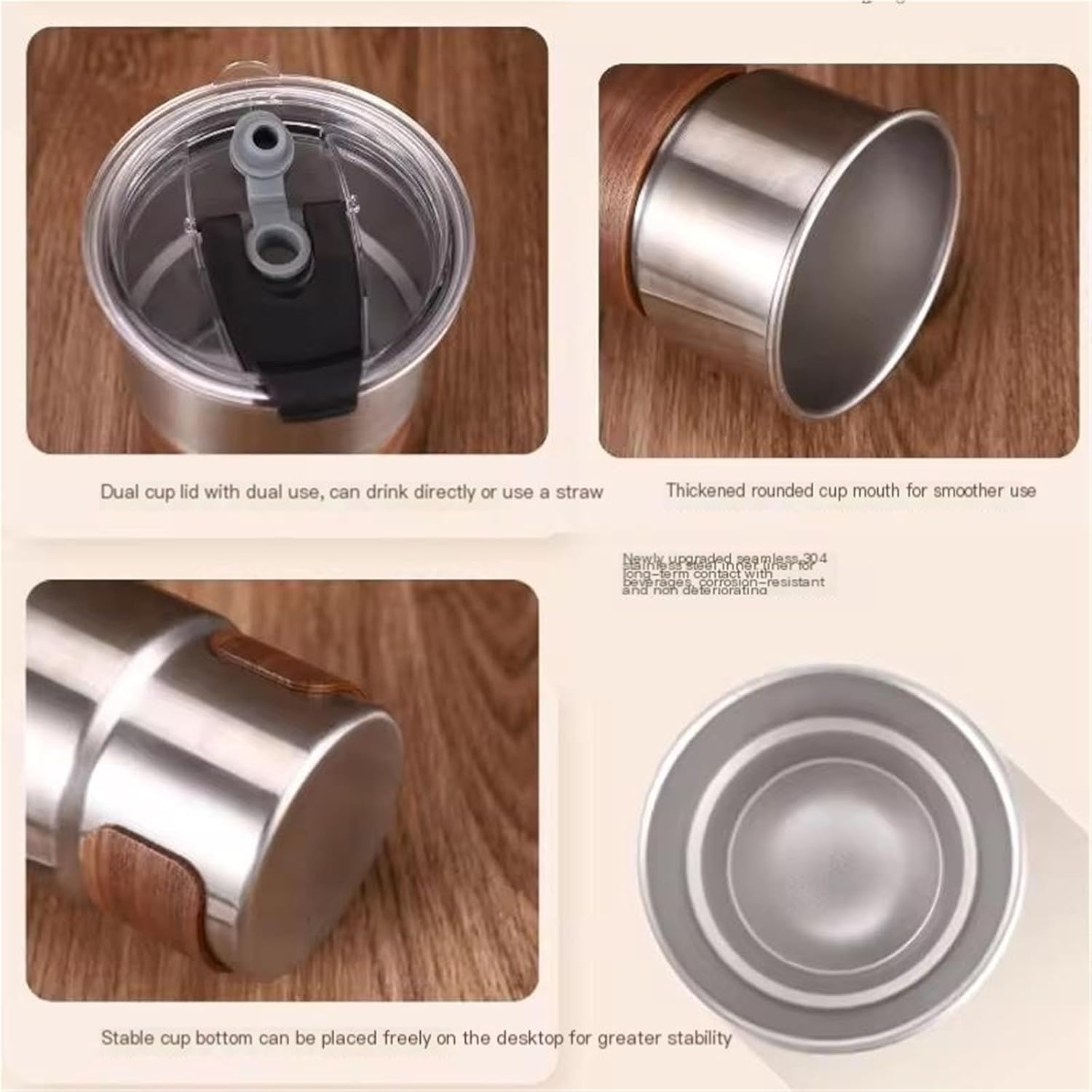 304 Stainless Steel Portable Coffee Pot - with Handle and Lid - Insulated - Suitable for Outdoor Camping - 300 ml - Stackable Design — image 3