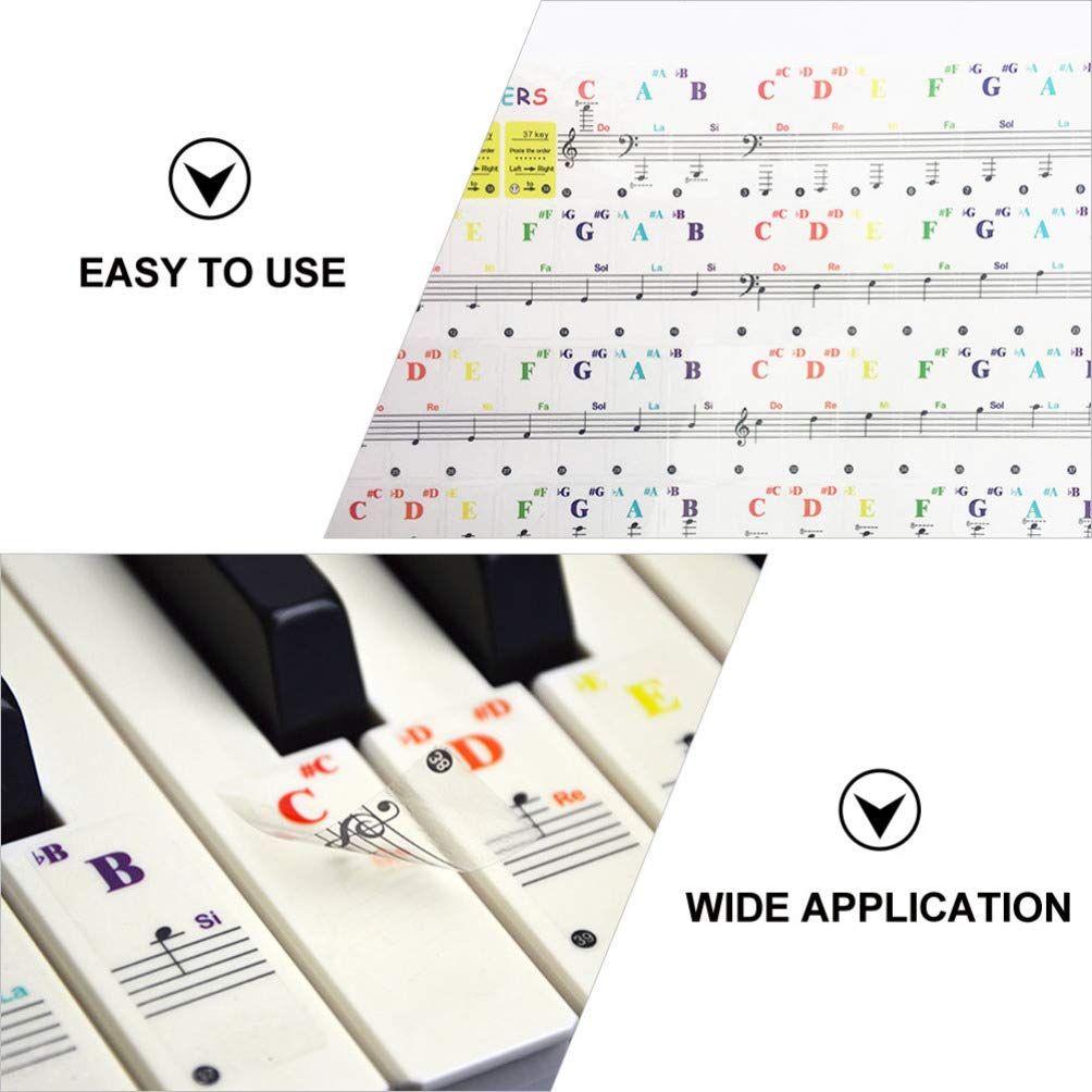 6pcs Piano Keys Sticker Piano Keyboard Labels Piano Stool Piano Label Stickers Piano Keys Labels Keyboard Music Note Sticker Piano โ image 2