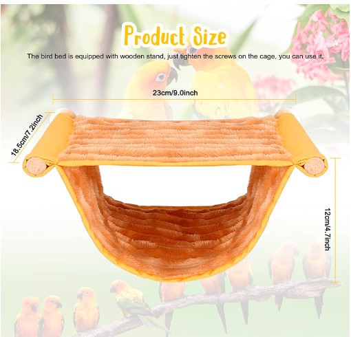 2-Pack White Bird Hammock Bed for Parrots, Budgies, and Small Pets – Warm, Soft, Washable Hanging Nest with Easy Installation for Cage or Window Use(Size: L) — image 4