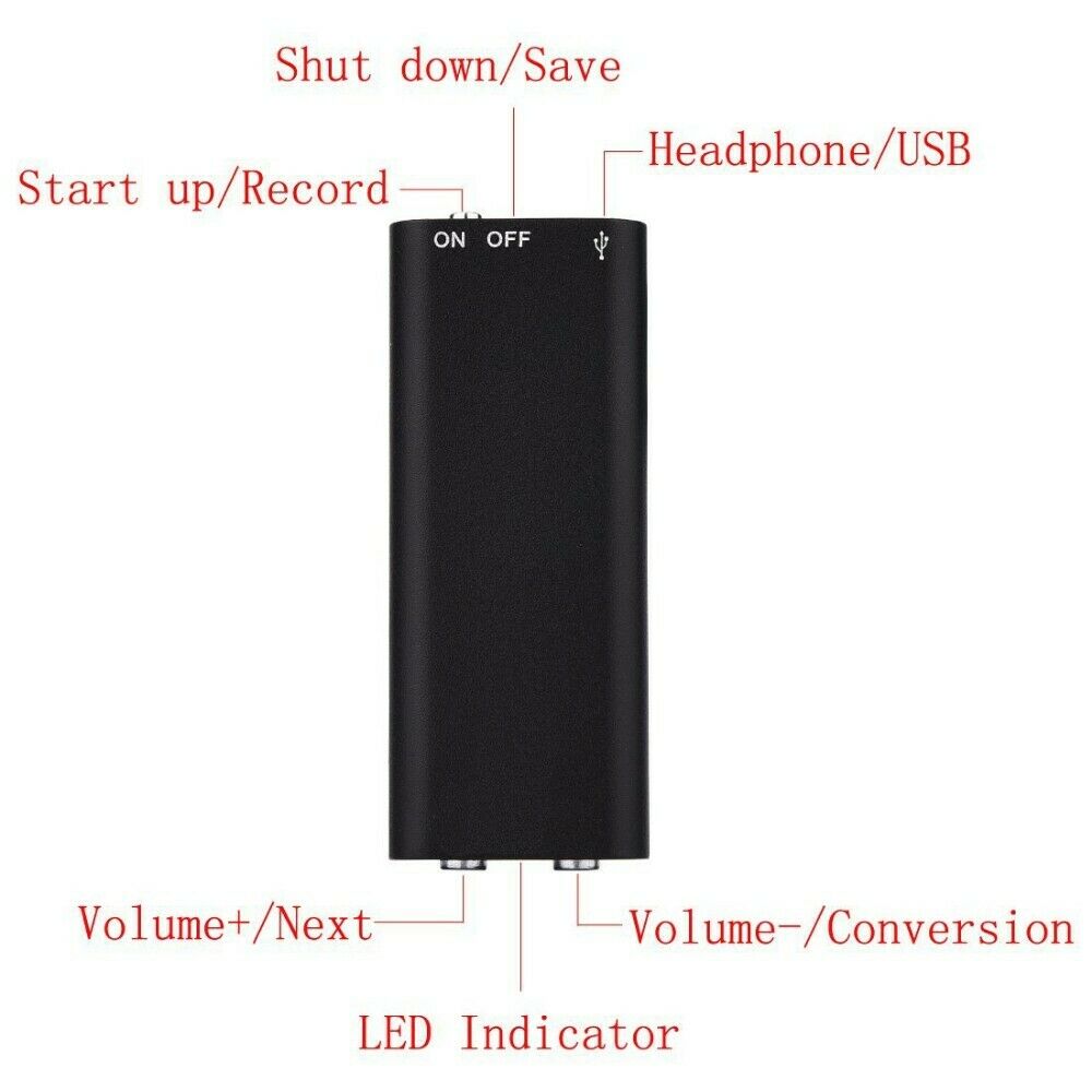 Mini Voice Activated 8GB Audio Sound Recording Continuous Listening Device with Strong Magnetic — image 6