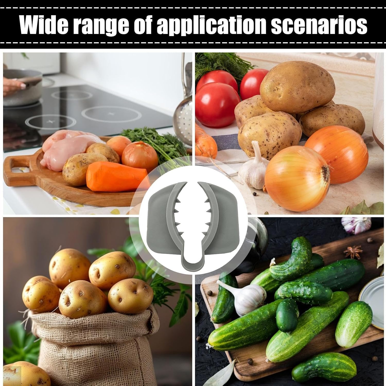 1 Piece Grey Anti-Slip Vegetable Cutter Safety Gloves - Ergonomic Kitchen Protection for Durable Food Preparation — image 5