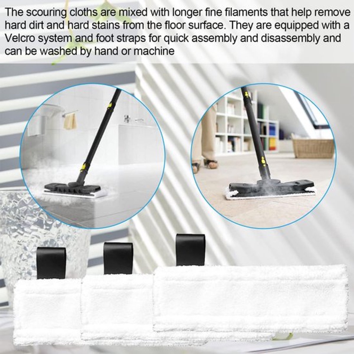 Accessory Set Suitable For Kärcher Easyfix Sc2, Sc3, Sc4 & Sc5 - Steam Cleaner Accessories - 12-Piece - Replacement Microfiber Cloths - Mop Pad - Steam Cleaner — image 2