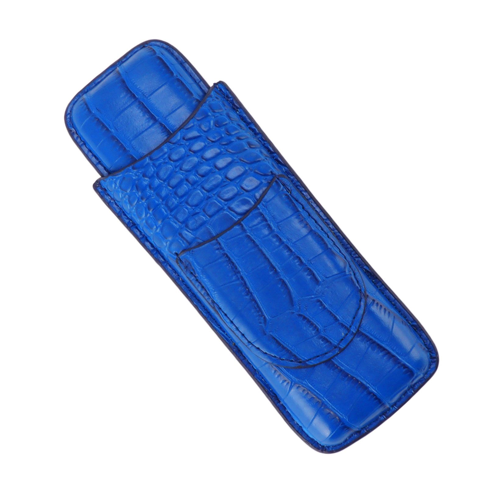 Cigar Case Holder Soft Leather Portable Wear Resistant Vintage Cigar Humidor for Birthday Blue โ image 4