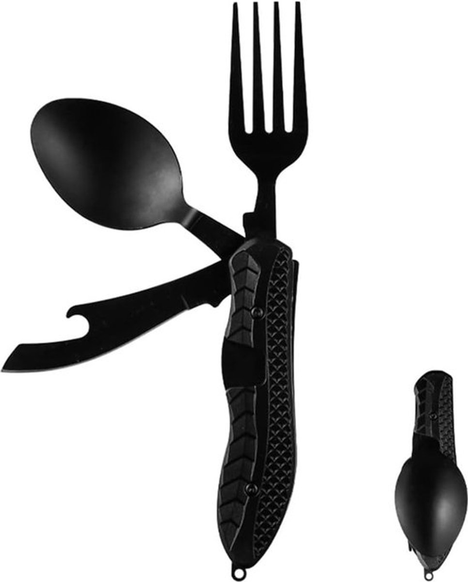 3-In-1 Camping Cutlery - Knife, Fork, Spoon - Foldable Camping Cutlery Multitool - Collapsible - Camping Cutlery - Folding Cutlery - Gift For Men & Women