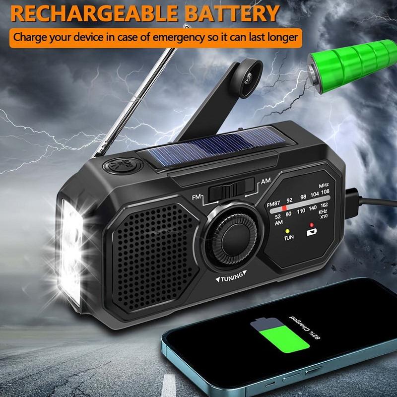 Emergency Radio Solar Hand Crank USB Power Bank — image 5