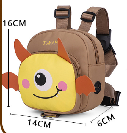 Light Green Cute Cartoon Monster Pet Backpack | Small Dog Self-Wearing Snack Bag | Adjustable Harness with Leash Attachment and Waste Bag Dispenser — image 2