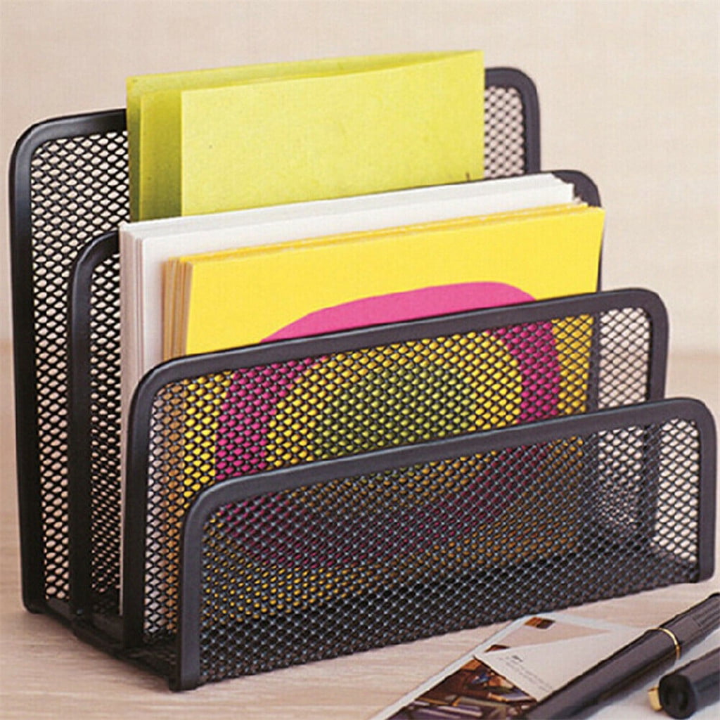 Mesh Desktop File Sorter Organizer, 5 Upright Section Bookshelf Organizer, Enduring File Sorter for Desk Home Office Classroom — image 3