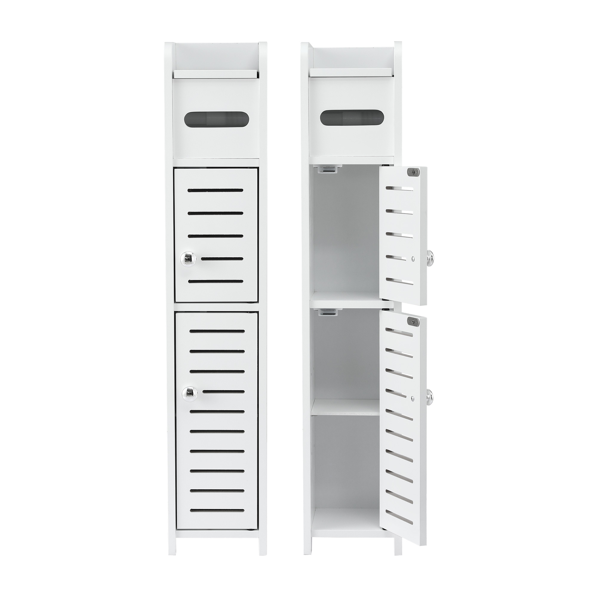 Artiss 2x Bathroom Storage Cabinet 3-Tier Toilet Paper Holder Organizer White — image 4