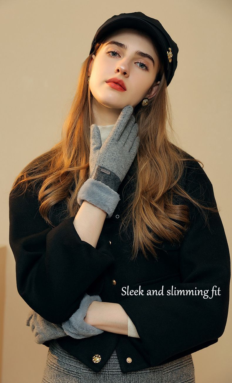 Ladies Winter Warm Cashmere Gloves DY50 Black โ image 4