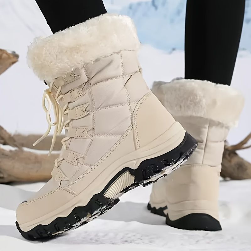 Women's long-sleeve snow boots, winter, fleece-lined, warm, outdoor, snow, sports shoes, minus temperature, cold, women's high-top shoes, casual, daily — image 2