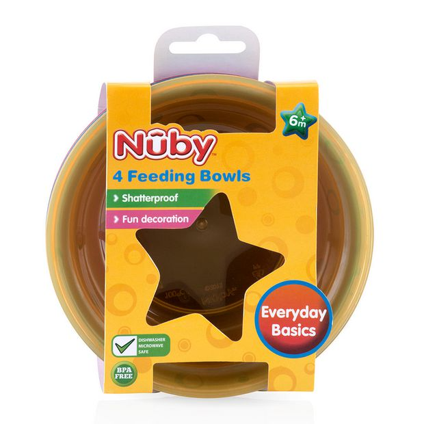 Nuby Value Feeding Bowls Multicolor (Pack of 4) - 6 Months + — image 3