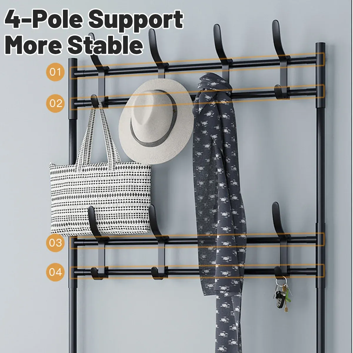 Combined Hat Shoe Coat Rack All in One Entryway Shoe Stand Clothes Hanger — image 4