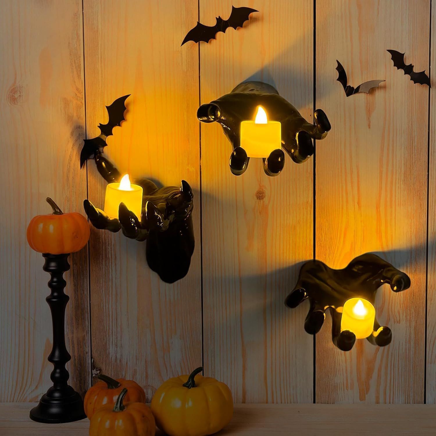 Spooky Ghost Hand Tabletop Ornament, Halloween Horror & Christmas Atmosphere Decor, 5 Pack (Candles Not Included) — image 2
