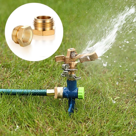 2-Pack - G 1/2" BSP Female to GHT 3/4 Male Hose Connector - Brass Garden Hose Connector - Threaded Pipe Connector - Hose Connector, Water Hose Connector — image 3