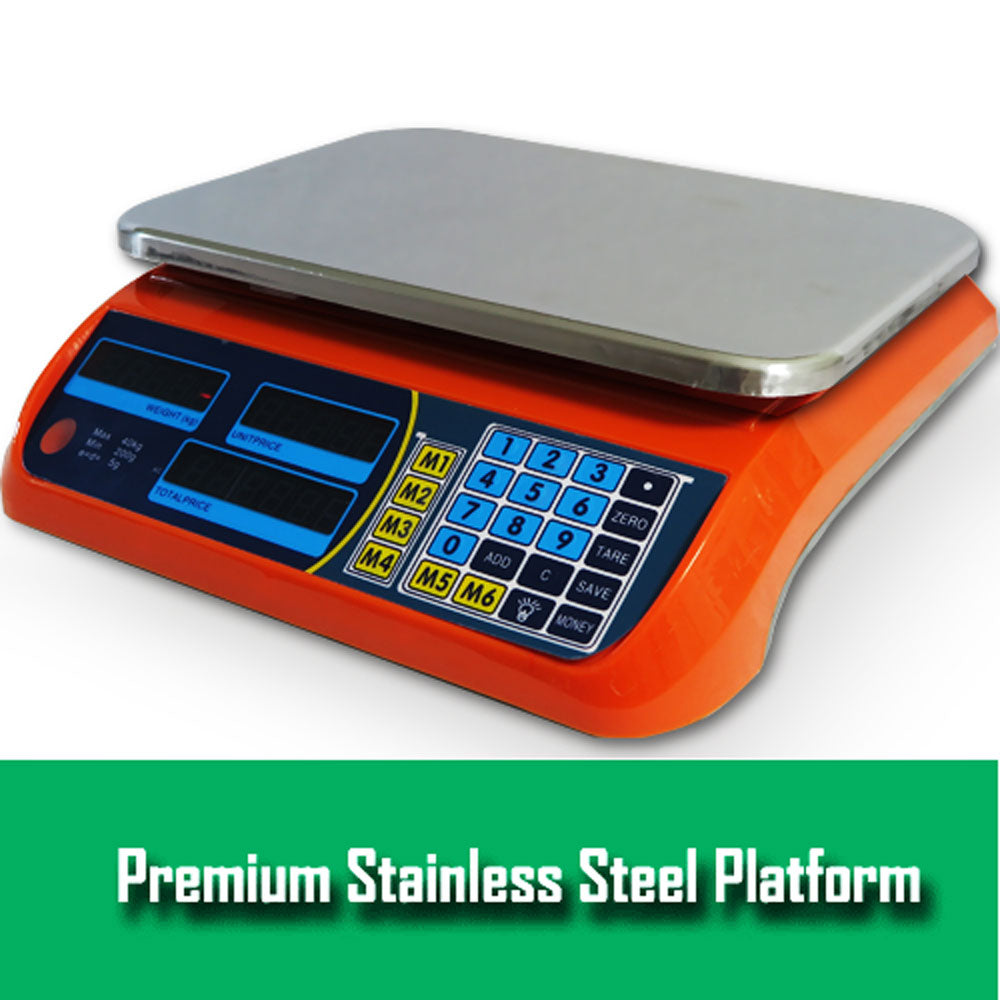 Kitchen Scale Digital Commercial Postal Shop Electronic Weight Scales Food 40KG - orange โ image 6