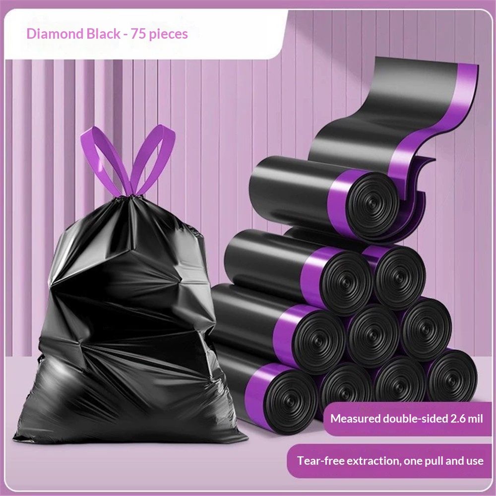 multipurpose trash bags, Drawstring Design, Extra Durable and Unscented Garbage Bags, Count for Home, Bathroom, Office, Outdoor Camping,150Count — image 2