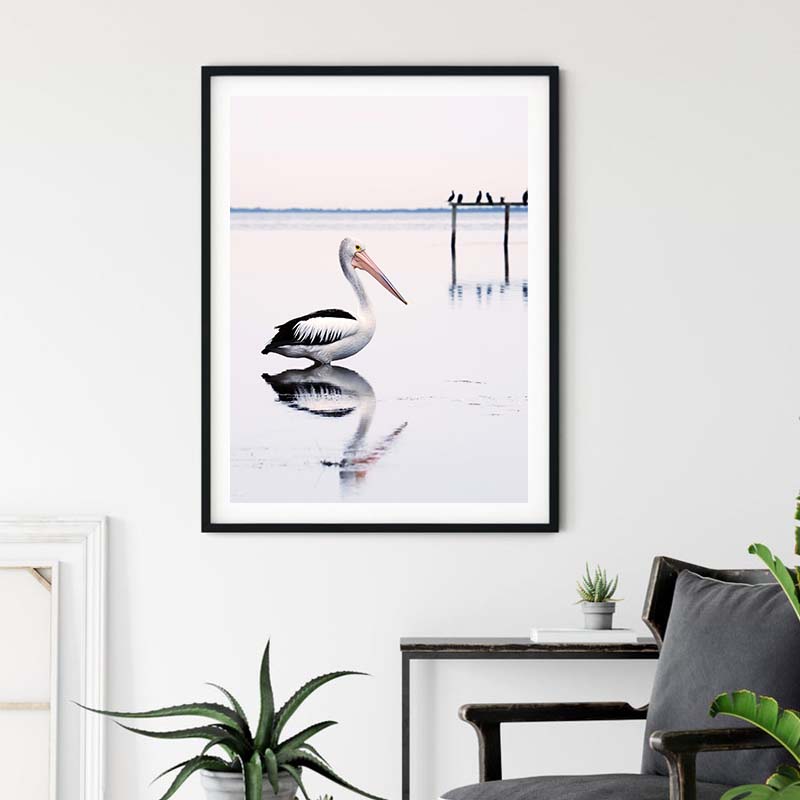 Wall Art 70cmx100cm Pelican Black Frame Canvas โ image 3
