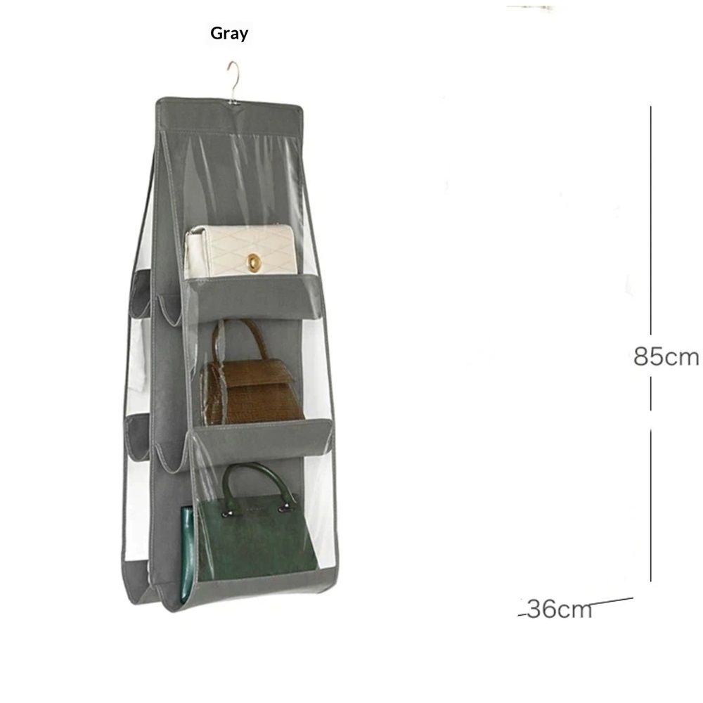 2 pack Medium and Large Handbag Hanging Purse Organizer for Closet, Handbag Storage Hanger Organizer for Family Closet Bedroom, Foldable and Universal Fit — image 4