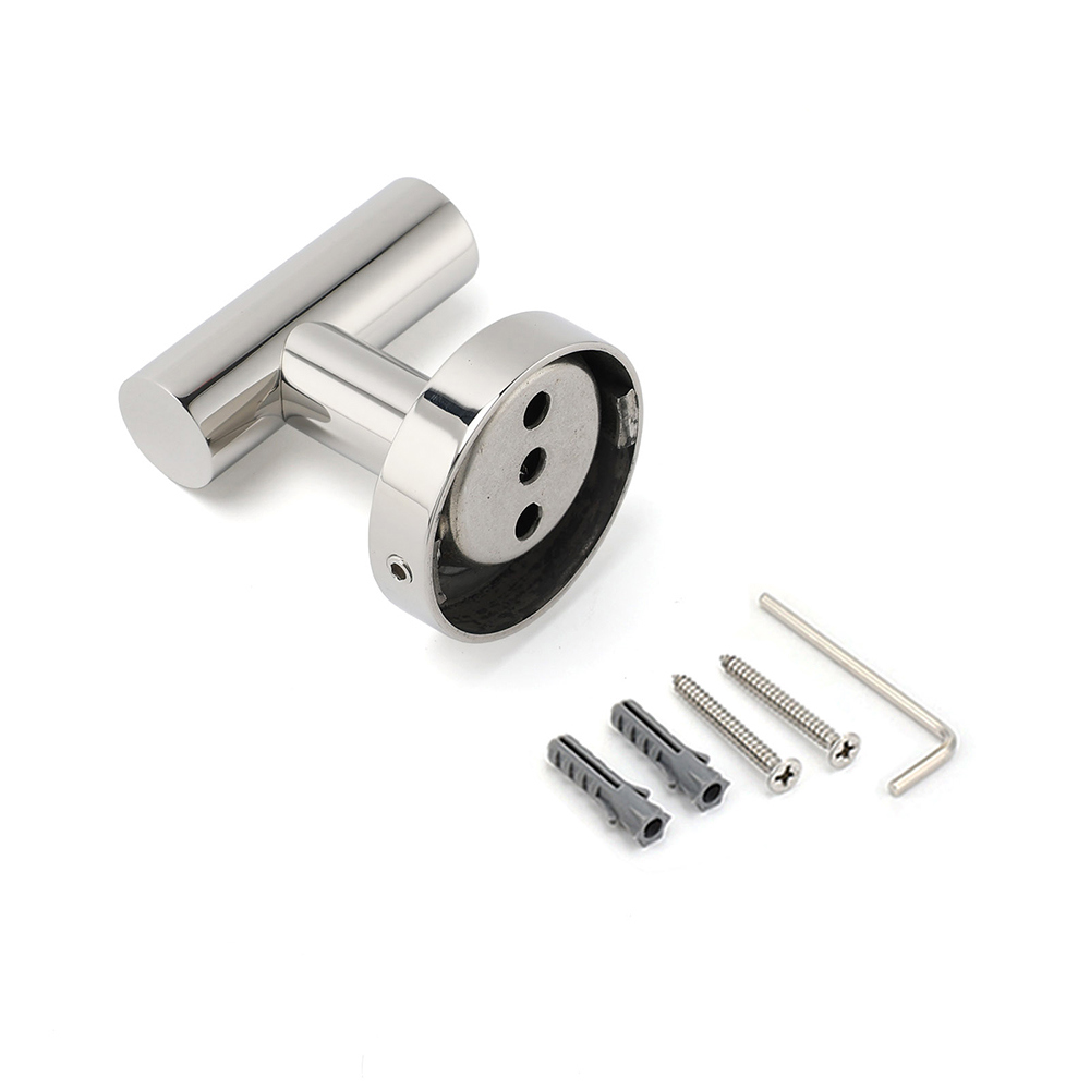 Chrome Round Robe Hook Hanger Organizer Bathroom Stainless Steel Accessory Kit — image 3