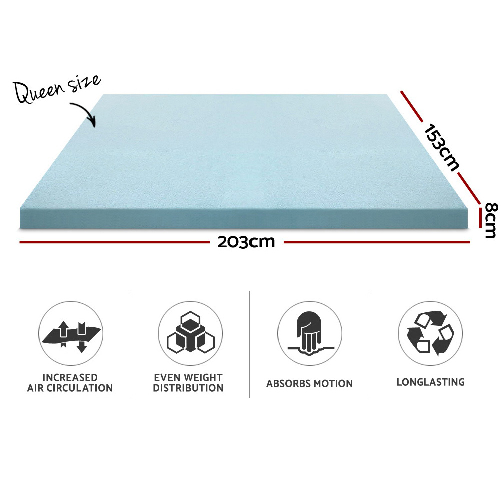 Giselle Bedding Memory Foam Mattress Topper Cool Gel 8cm Queen โ image 2