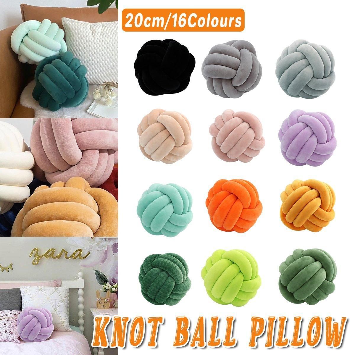 Three-Strand Braided Round Pillow Sofa Cushion Decorative Pillow for Living Room - Curcuma — image 2