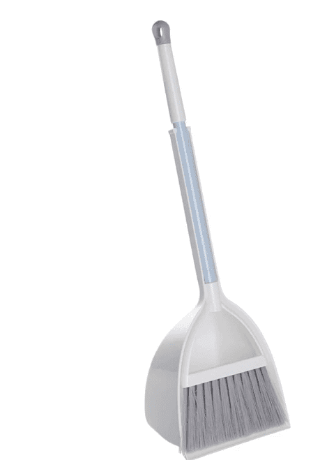 Cleaning Brush, Small and Dustpan Set Broomstick and Dust Pan Combo for Home Kitchen Room Kids Housework Cleaning Craft (White) As shown โ image 2