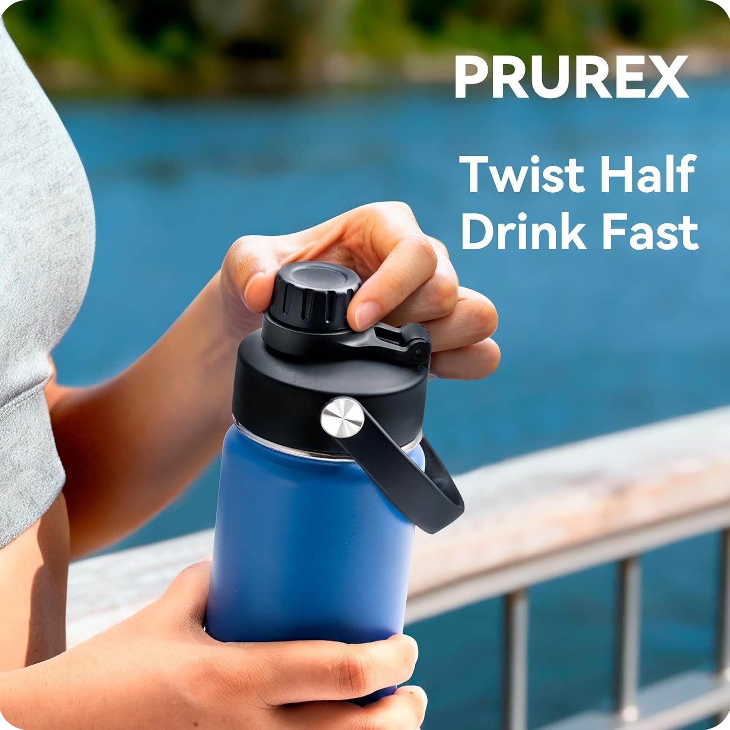 Replacement Spout Lid for Takeya Wide Mouth 18, 22, 24, 32, 40, 64oz, Water Bottle Lid with Carry Handle - Ideal for Gym & Sport — image 4