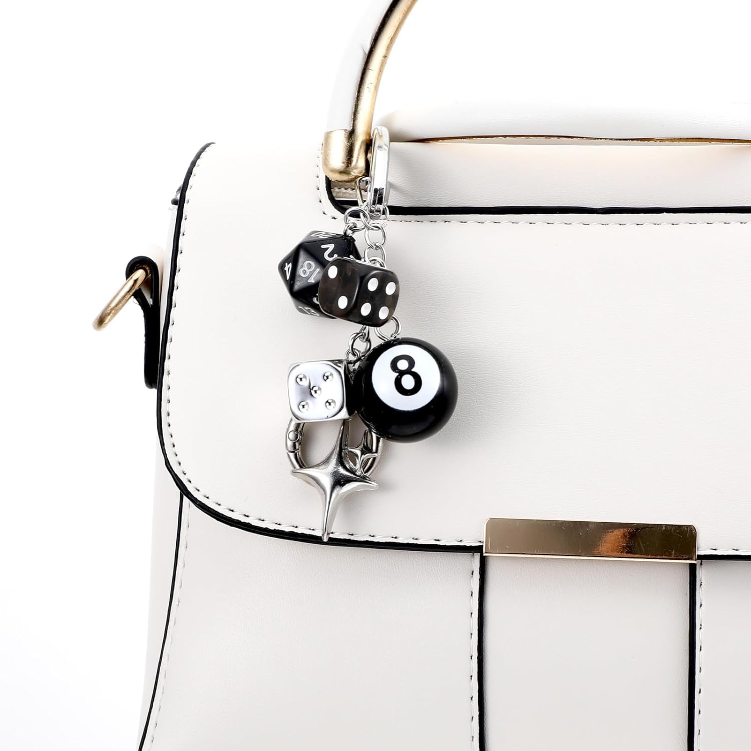 8 Ball Dice Keychain Charms,Y2K Bag Charm for Handbags Cool Purse Charms Key Chain Accessories Charm for Women — image 4