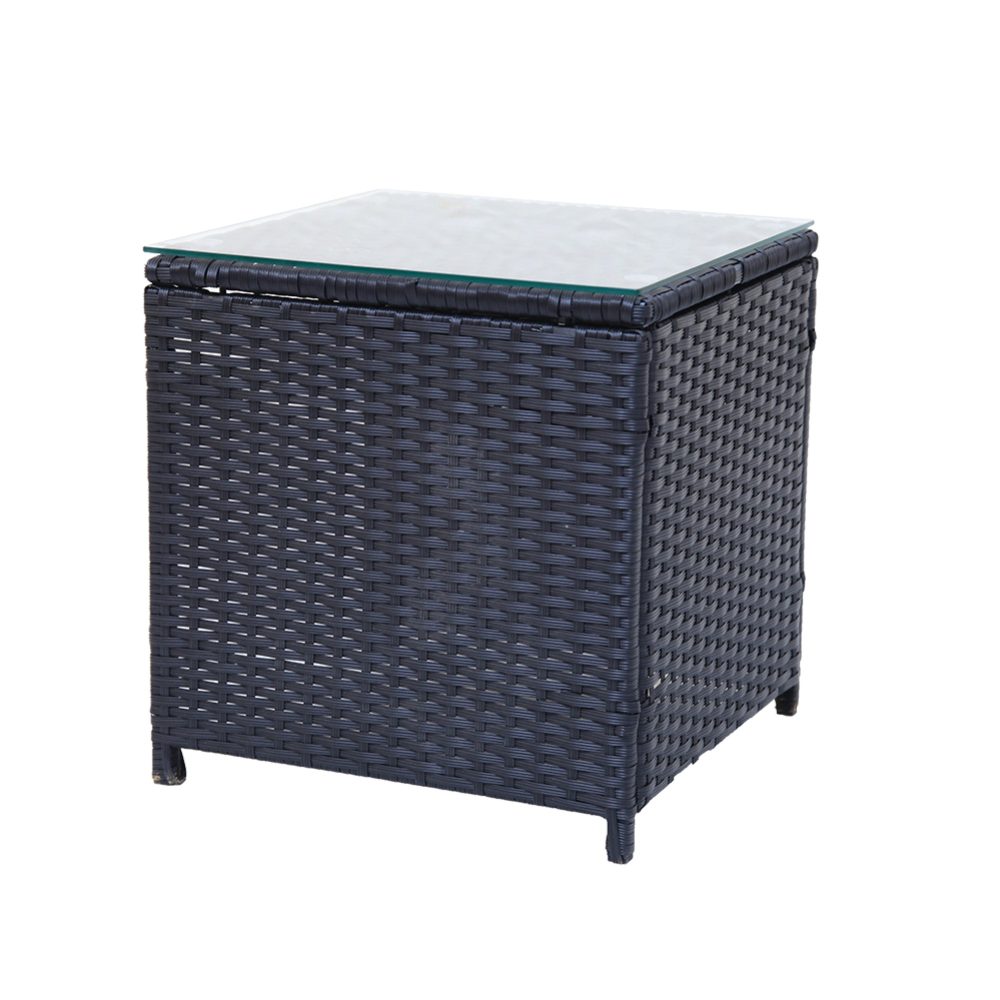 3PC Outdoor Table and Chairs Set-Black โ image 5