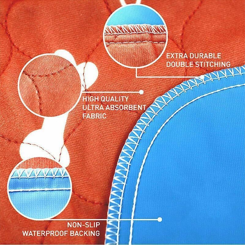 Orange Washable Pet Dog Cat Training Pee Pads Cushion Bed Absorbent Mat - 80X90cm β image 4