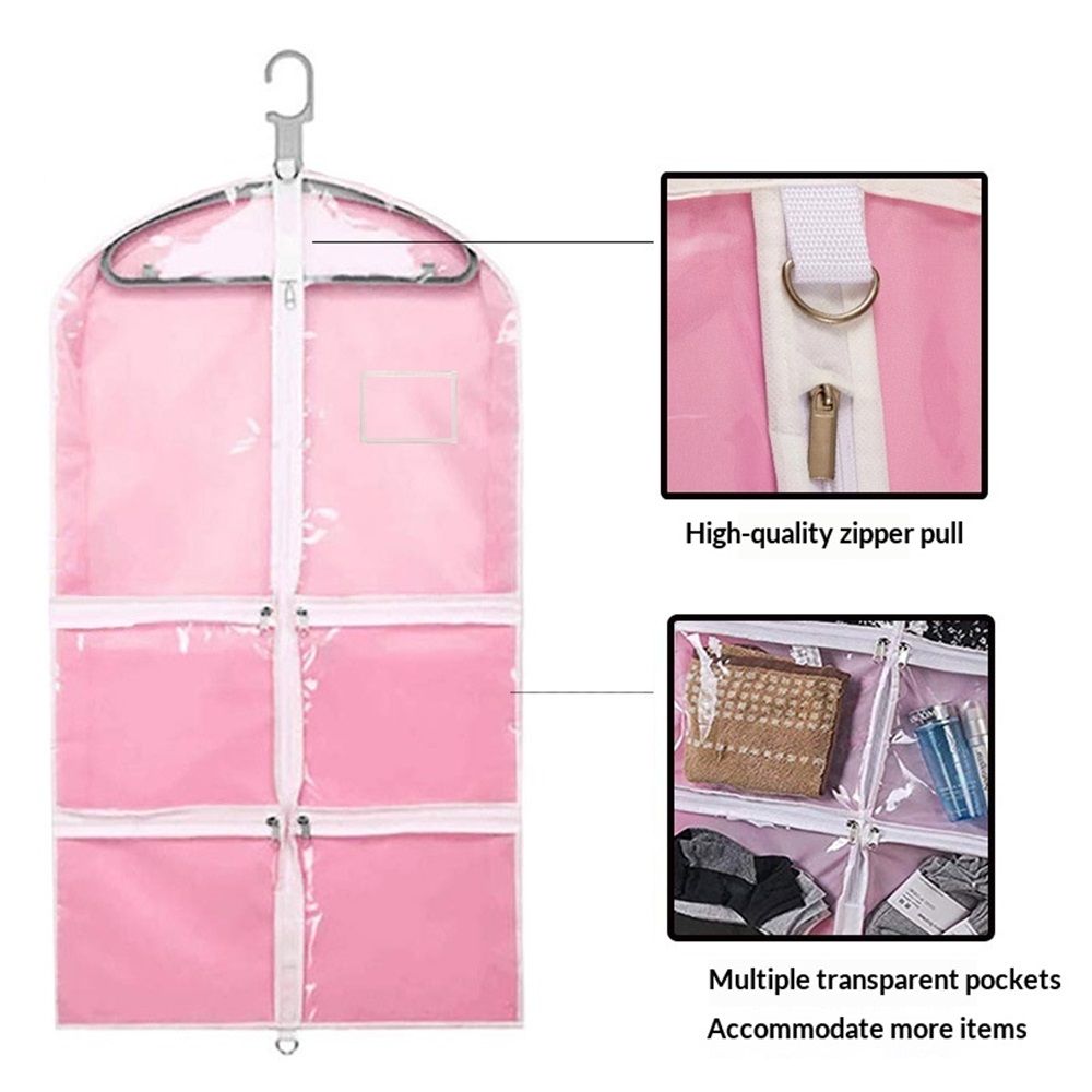 Waterproof Hanging Garment Bag 37.4 inch Clothes Bag with Pockets Zip for Dance Costumes Sports Skating Theatre Pageants（Excluding hangers） — image 2