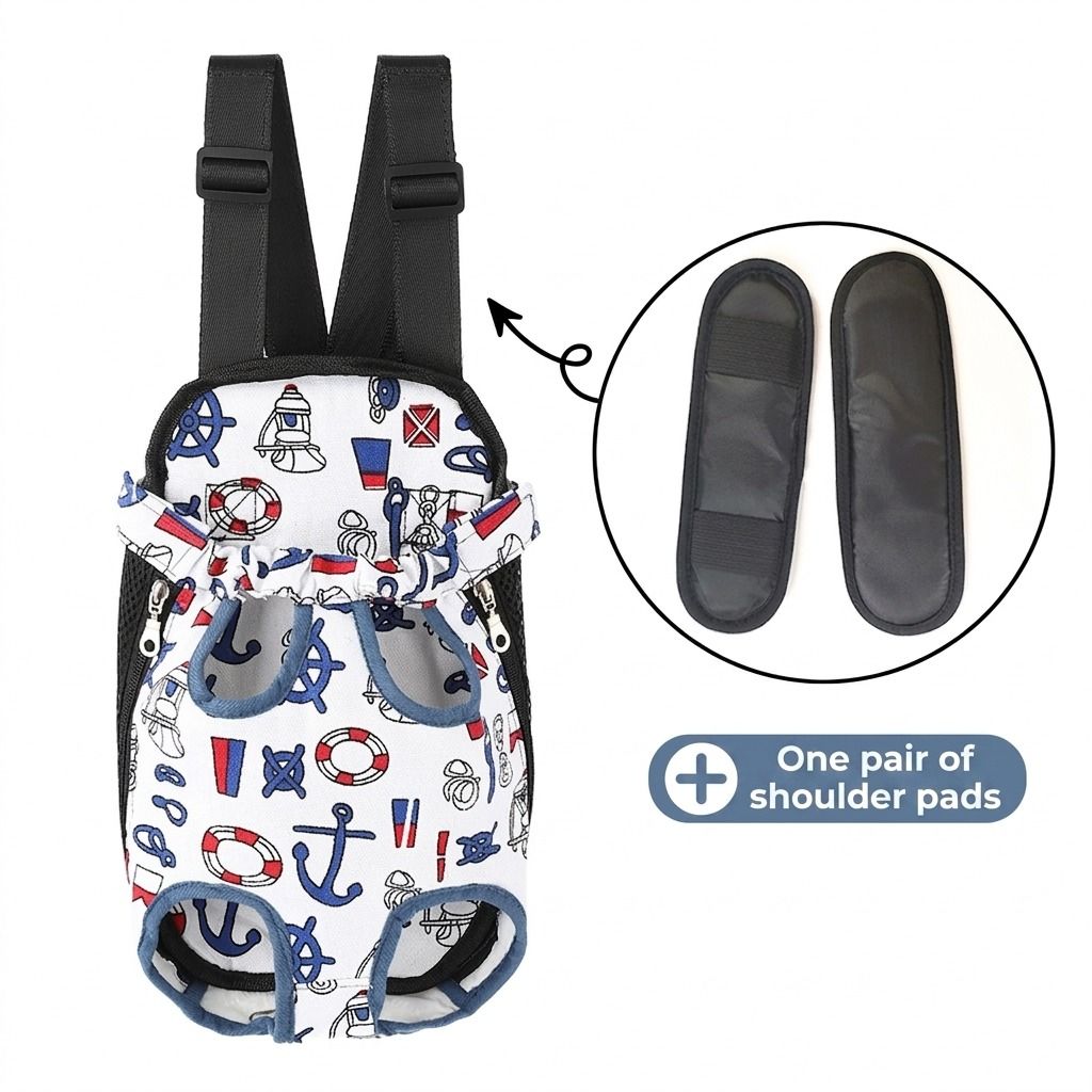 Portable Pet Front Chest Backpack for Small Dogs and Cats β Hands-Free Travel Carrier with Adjustable Straps, Breathable Mesh, and Padded Shoulder Pads for β image 5