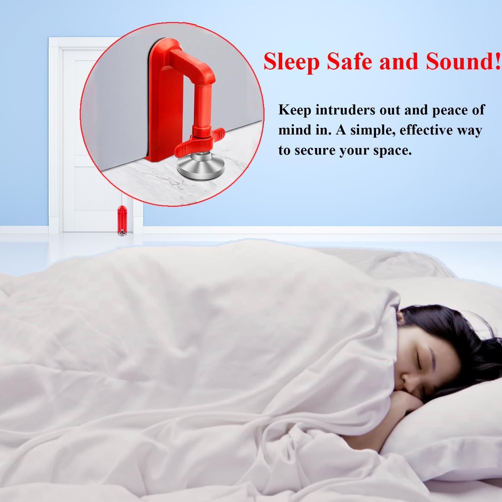 Door Stoppers Security - Portable Door Lock for Travel Anti Theft Door Blocker, Hotel Room Apartment Safety - Children — image 2