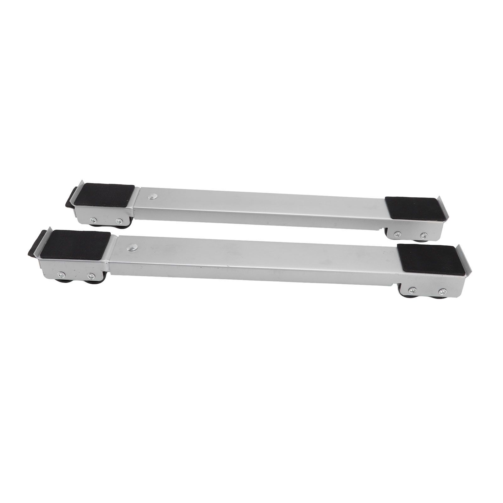 2 Sets Mobile Roller Bracket Furniture Raised Base Moving Wheels for Refrigerator Washing Machine Silver โ image 5