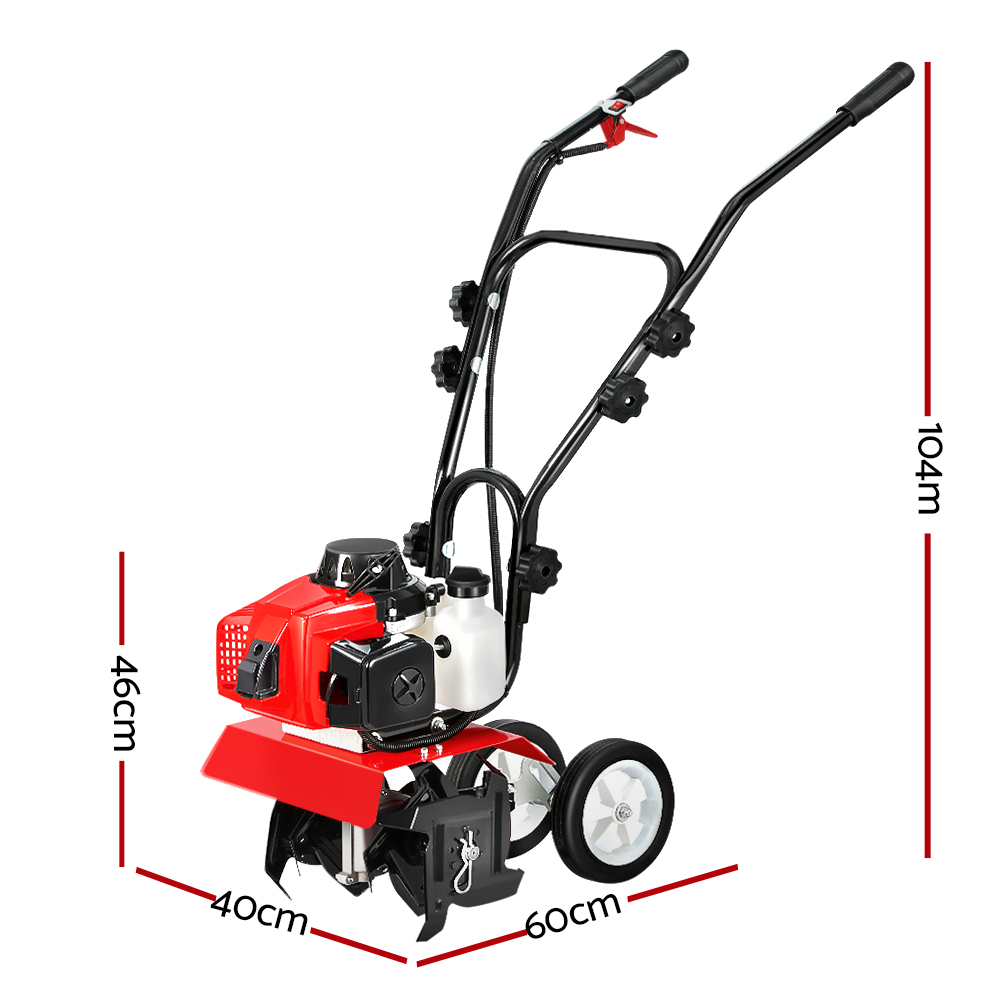 Giantz 63CC Tiller Garden Cultivator Rototiller 4 Blades Soil Plower Rotary Hoe — image 2